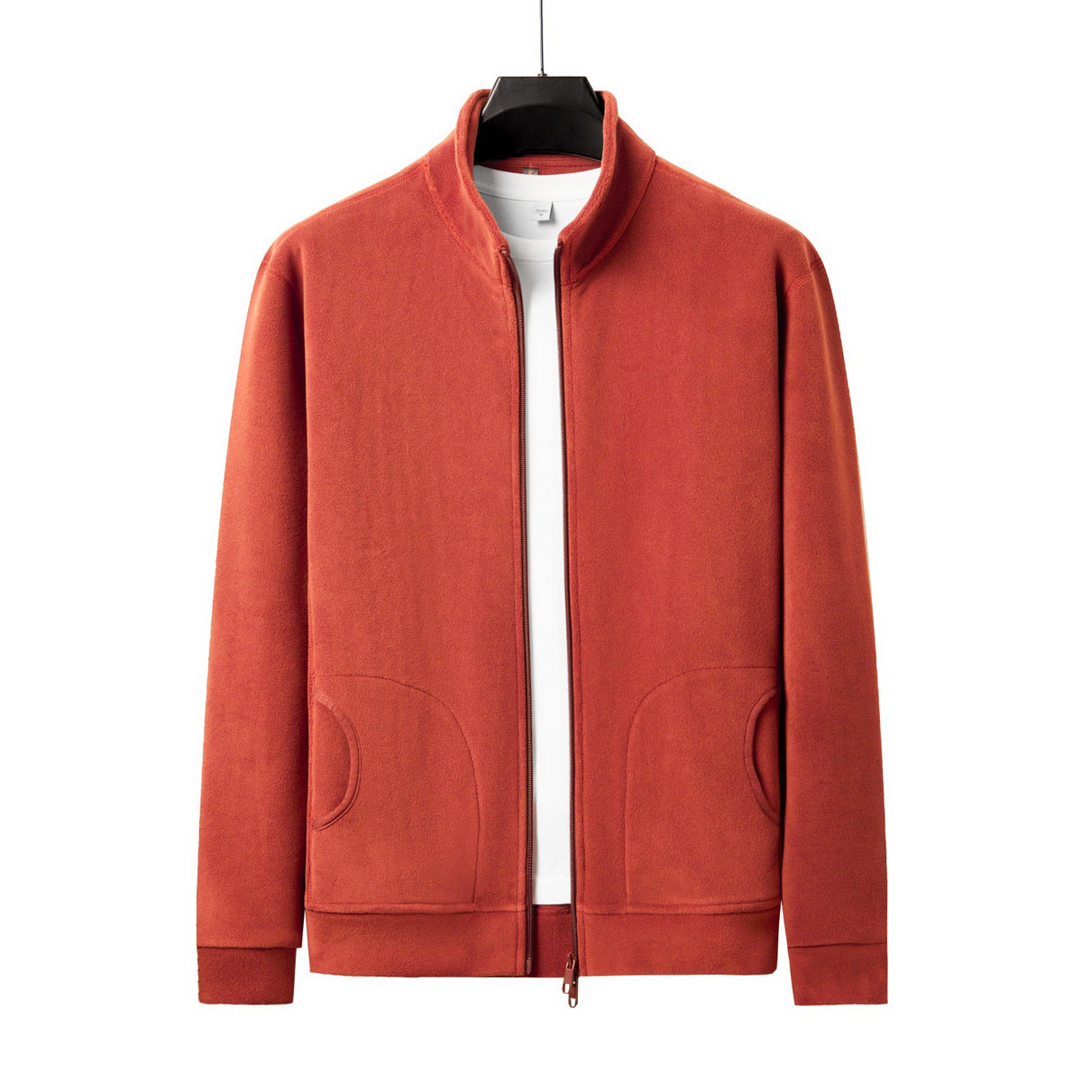 Mens Fleece Stand Collar Jacket