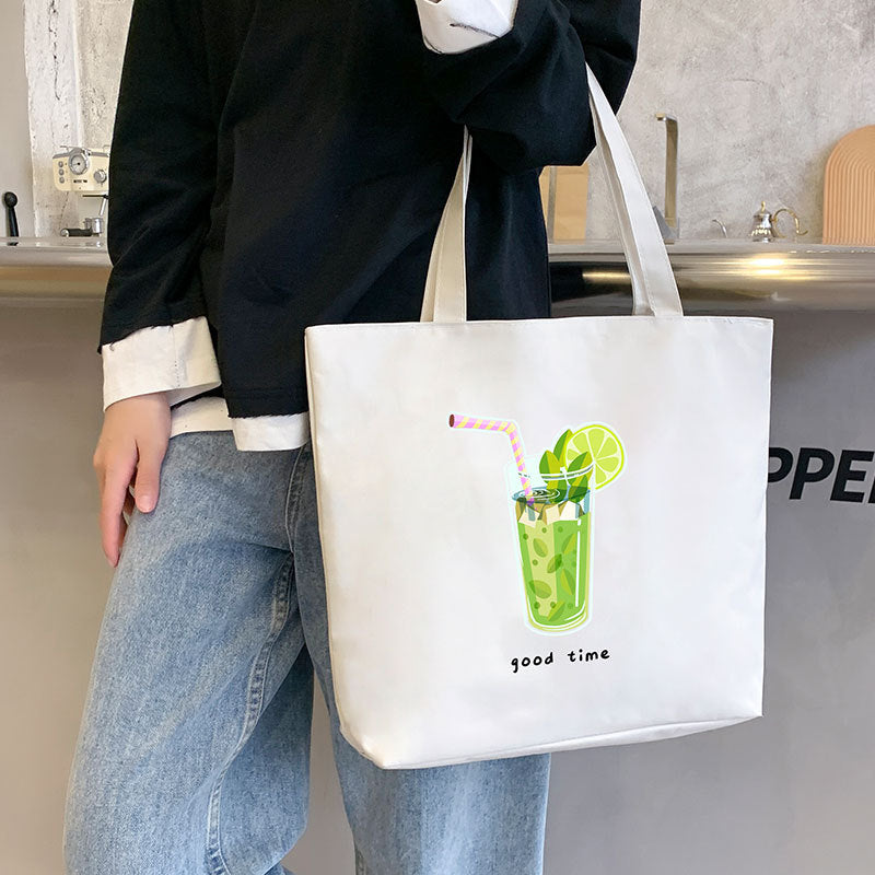 Canvas Tote Bag with Trendy Prints