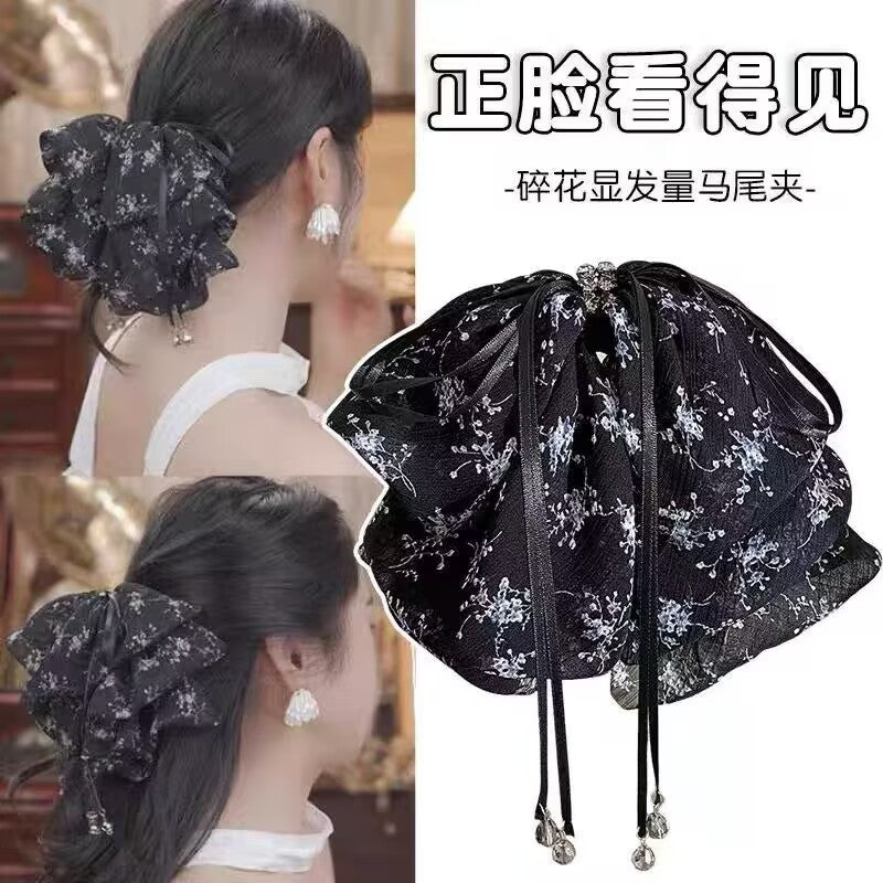 Elegant Bow Crystal Hair Claw Clip