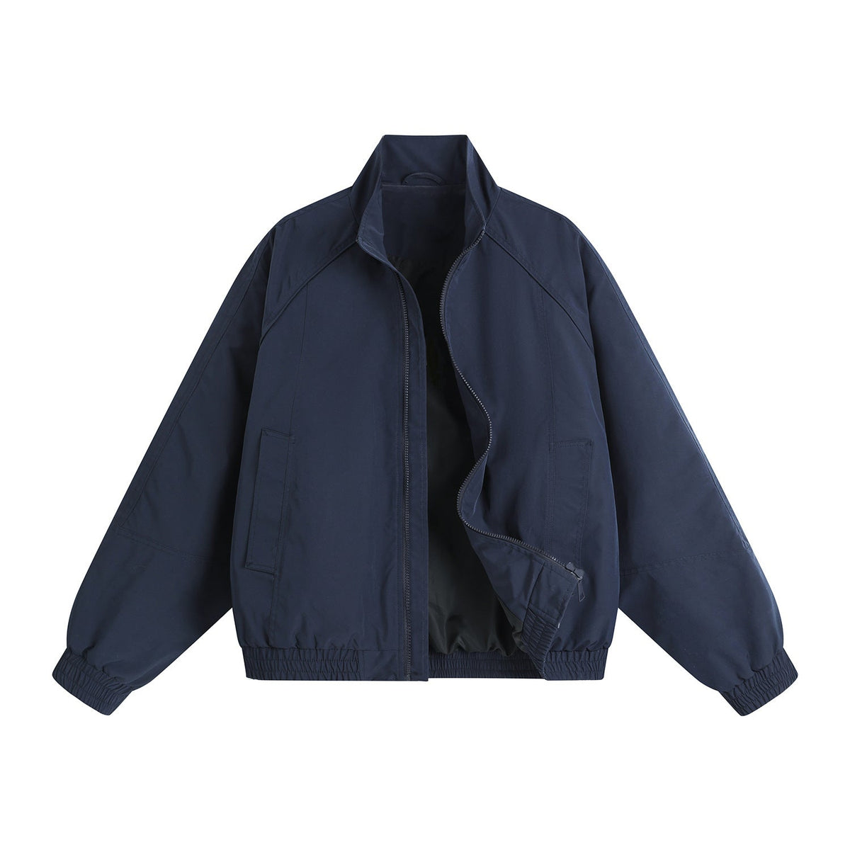 Modern Stand-Collar Zip-Up Jacket in Versatile Lightweight Fabric
