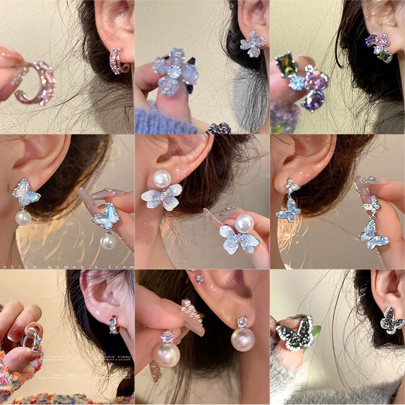 Pearl Butterfly Earrings for Women