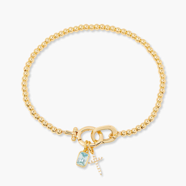 Zodiac Birthstone Gold Plated Adjustable Bracelet