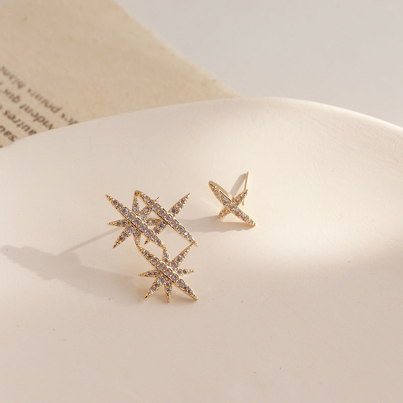Lumineux Gold-Plated Zircon Stud Earrings