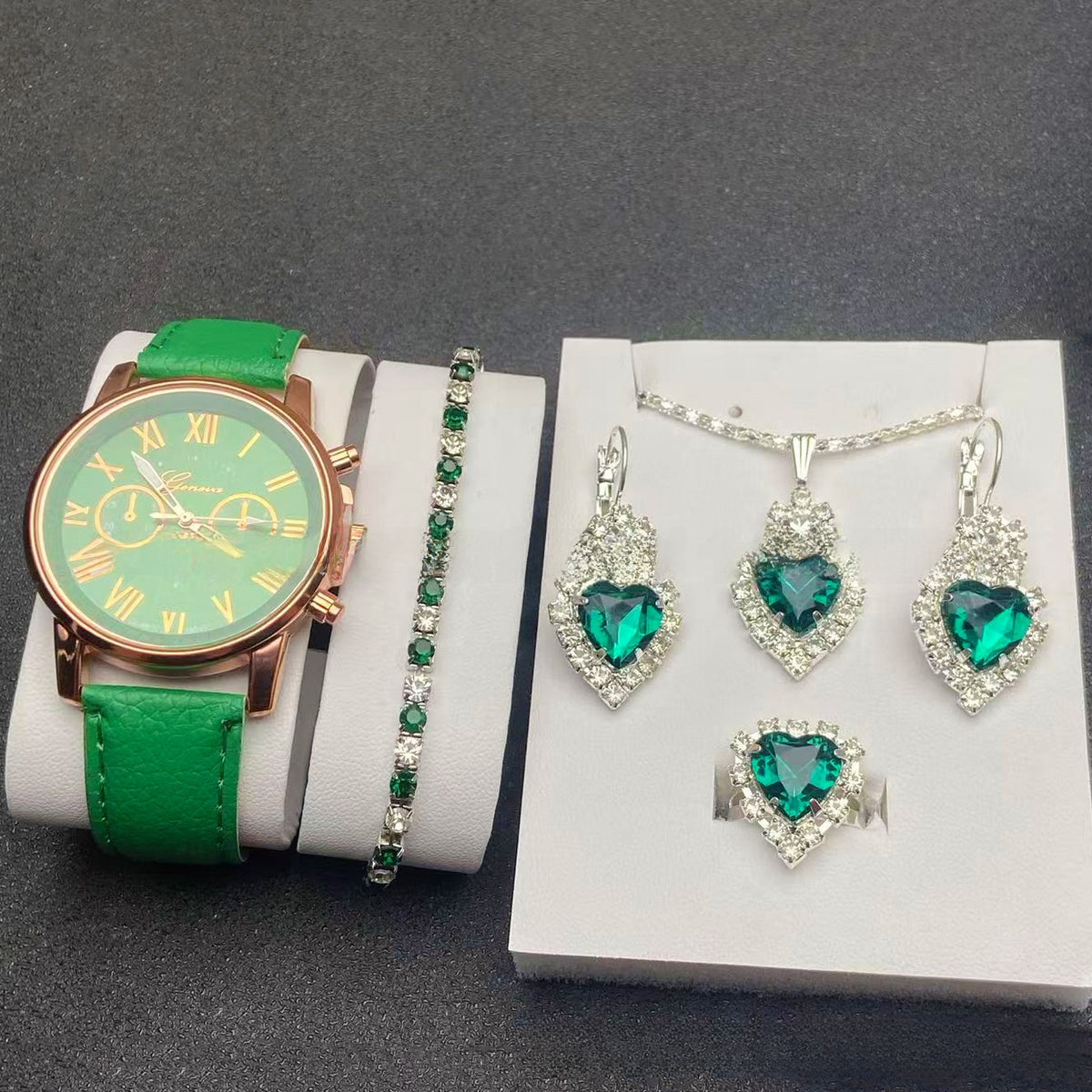 Women's Diamond Accent Quartz Watch and Jewelry