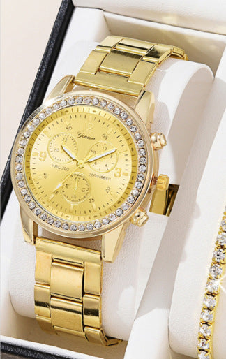 Women's Three-Eye Quartz Diamond Watch