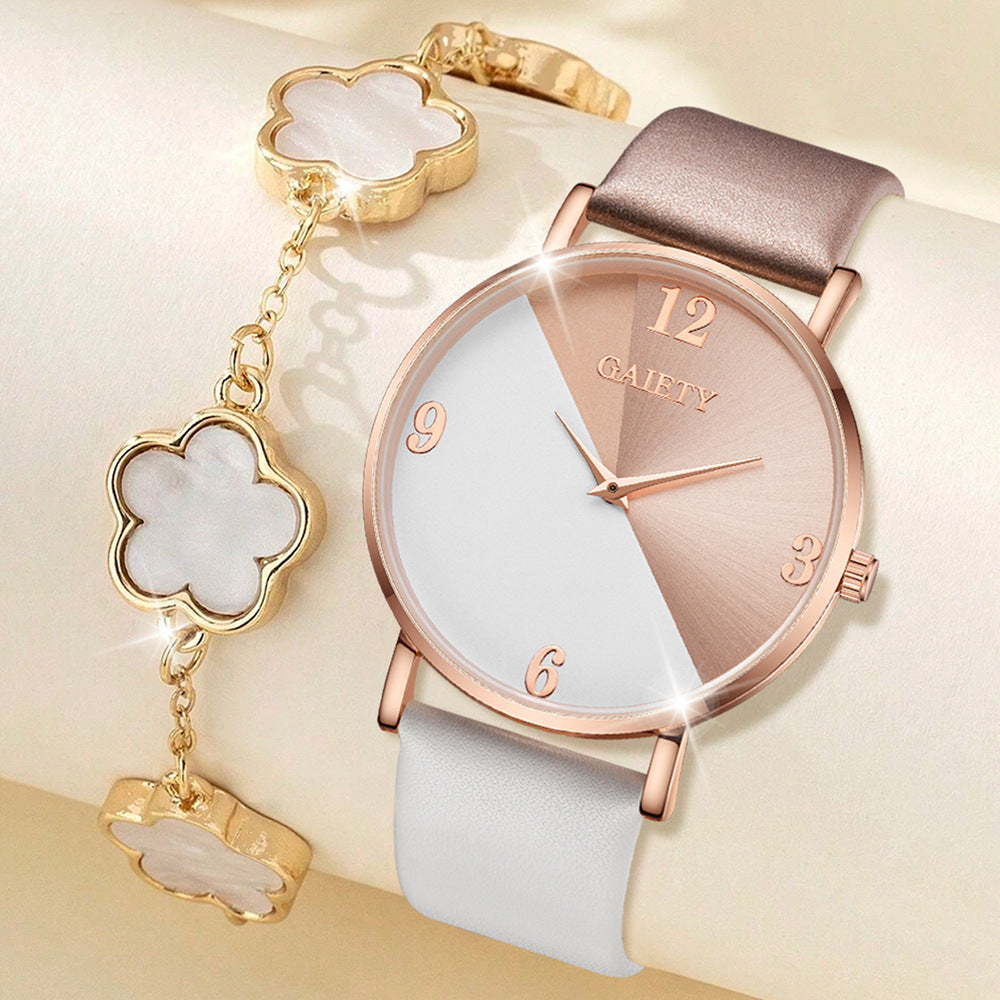 Two-color simple quartz watch