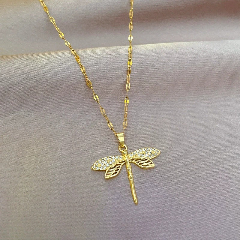 Hollow Butterfly Gold Plated Necklace