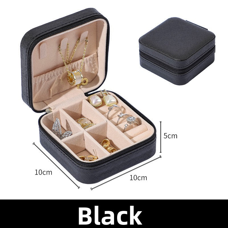 Portable Leather Jewelry Storage Box