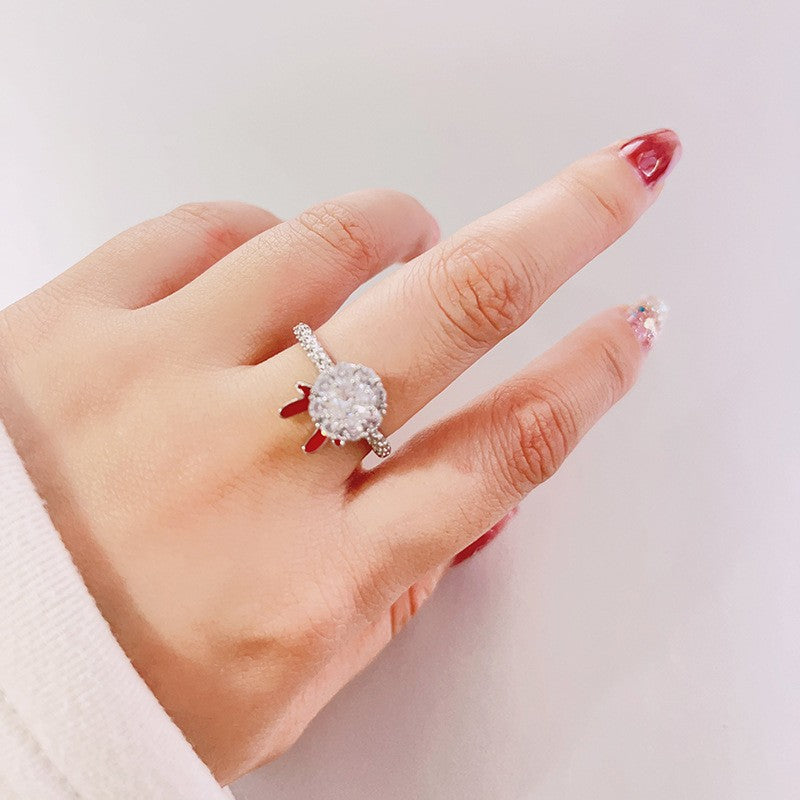 Adjustable Spinning Zircon Copper Ring