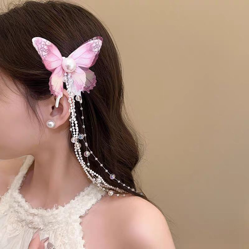 Super fairy butterfly hairpin for women, long style