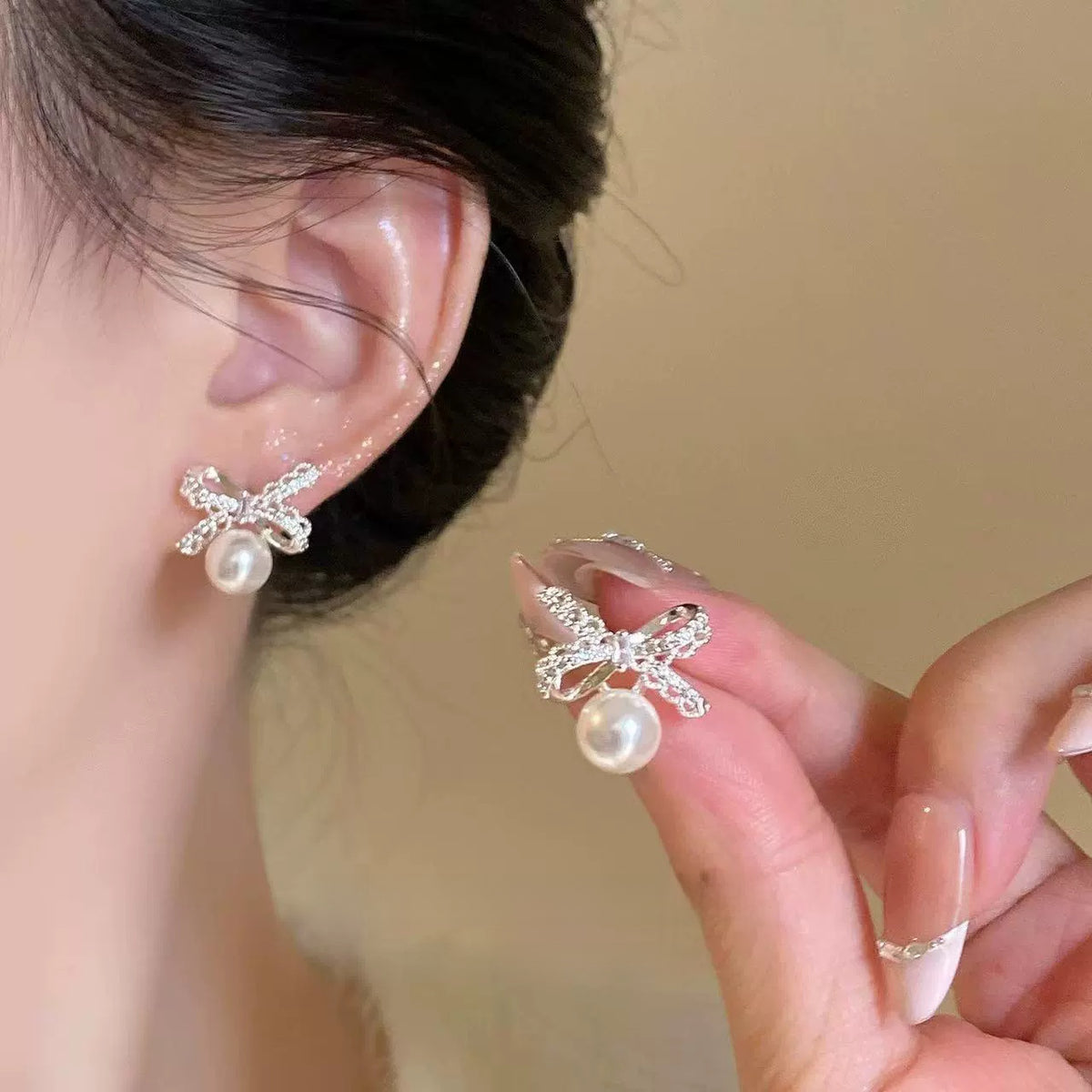 Pearl Geometric Earrings