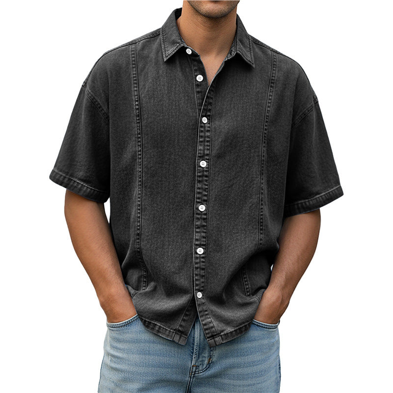 Casual Short-Sleeved Shirt with 3D Coconut Tree Print