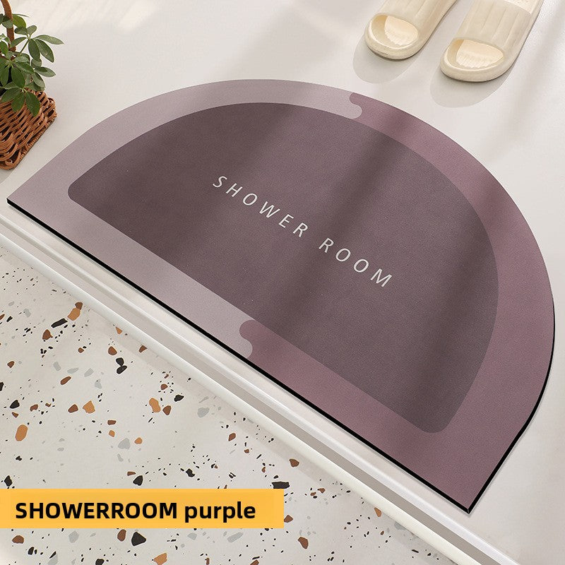 Semi-Circular Diatomite Absorbent Bathroom Floor Mat