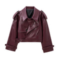 Short PU Leather Jacket Street Style