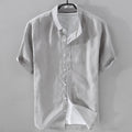 Pure Linen Casual Shirt - Lightweight Loose Fit Short Sleeve