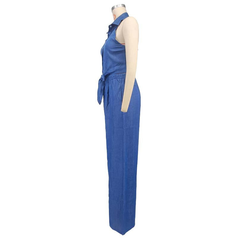 Two-piece women's wide-leg pants set