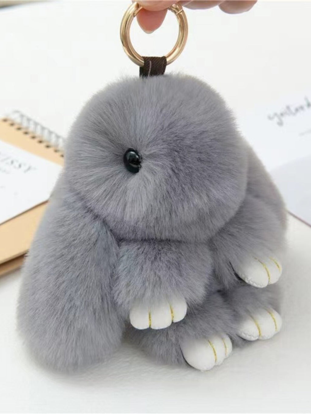 Cute Plush Bunny Keychain Charm