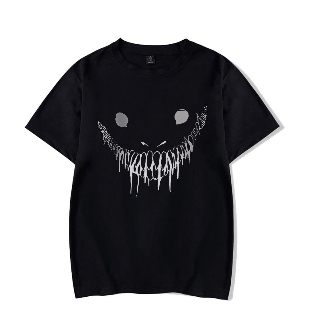 Casual Short-Sleeve T-shirt with Anime-Inspired Berserk Prints