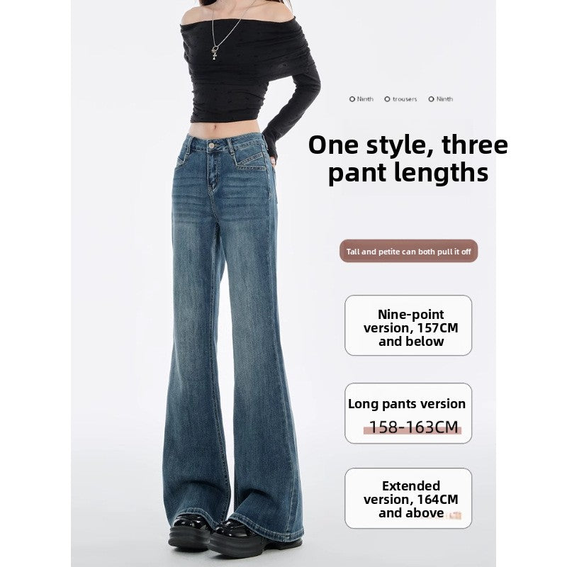 Vintage High Waisted Flared Denim Jeans for Women