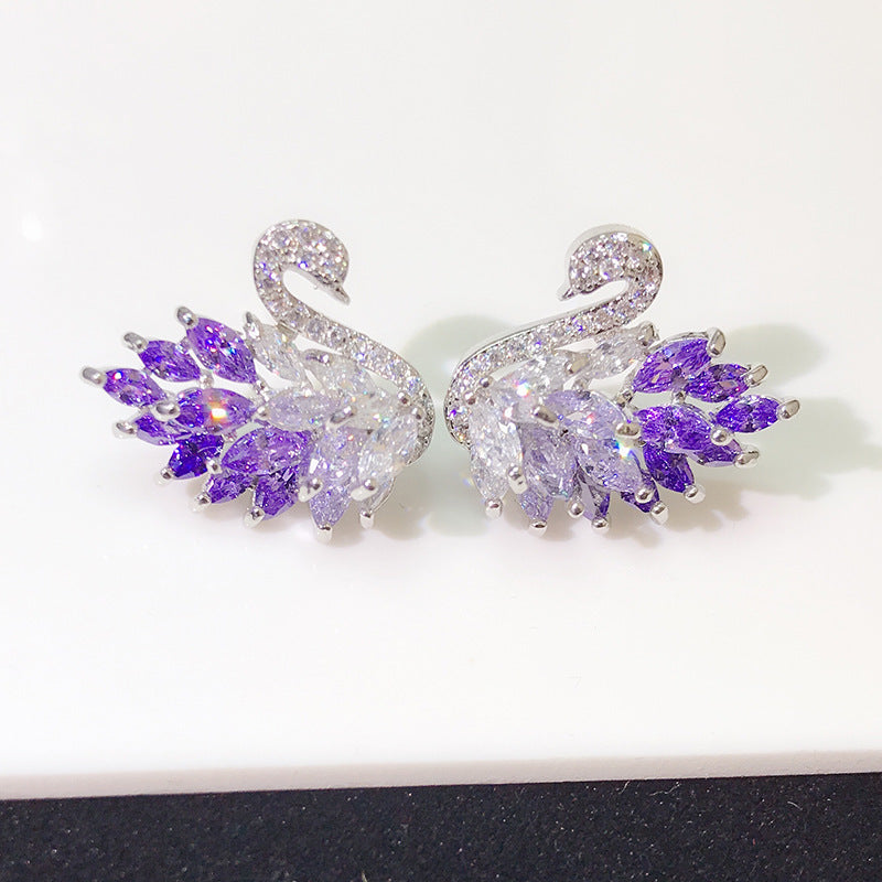 Lumineux Gold-Plated Zircon Stud Earrings