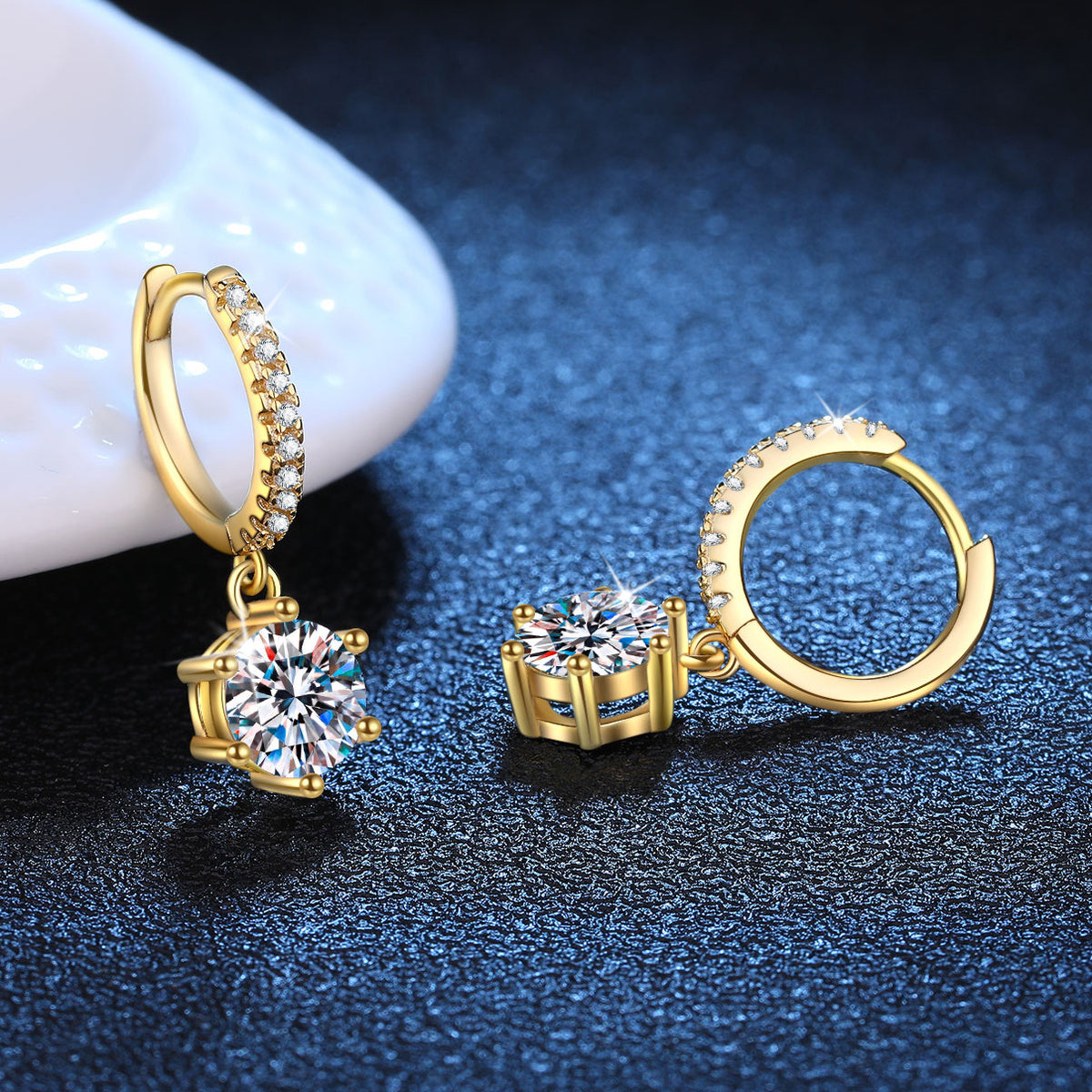 Classic Moissanite Sterling Silver Earrings