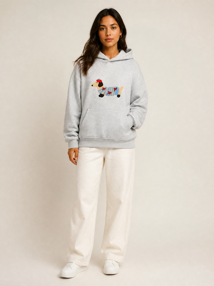 Dachshund Graphic Hooded Sweatshirt in Luxury Soft Fleece