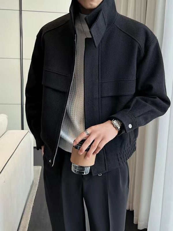 Mens Short Wool Blend Coat