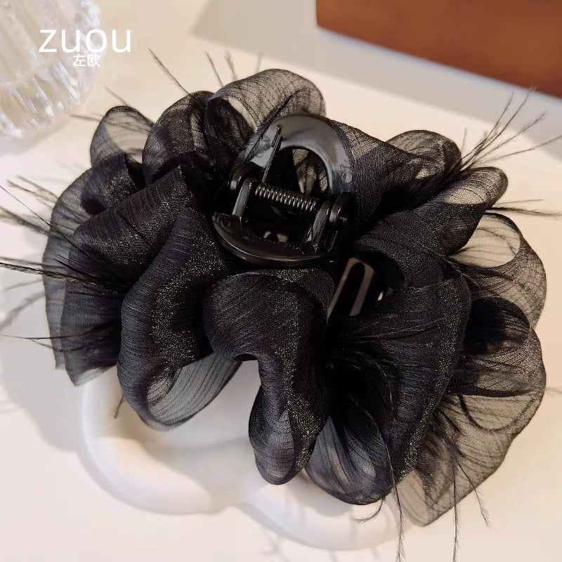 Elegant Bow Crystal Hair Claw Clip
