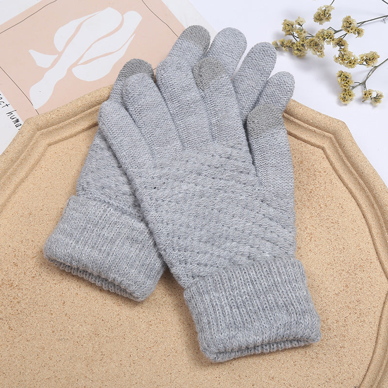 Fleece-Lined Touch Screen Knitted Winter Gloves