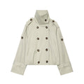 Double-breasted high-neck short coat