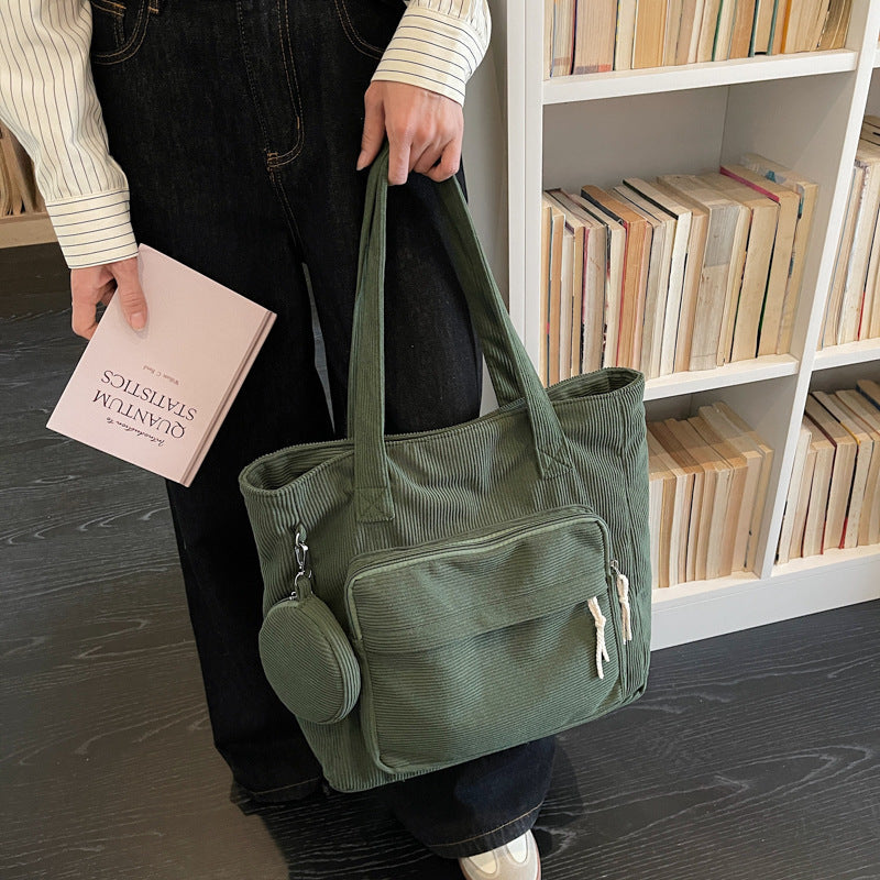 Velvetline Corduroy Bucket Tote Bag