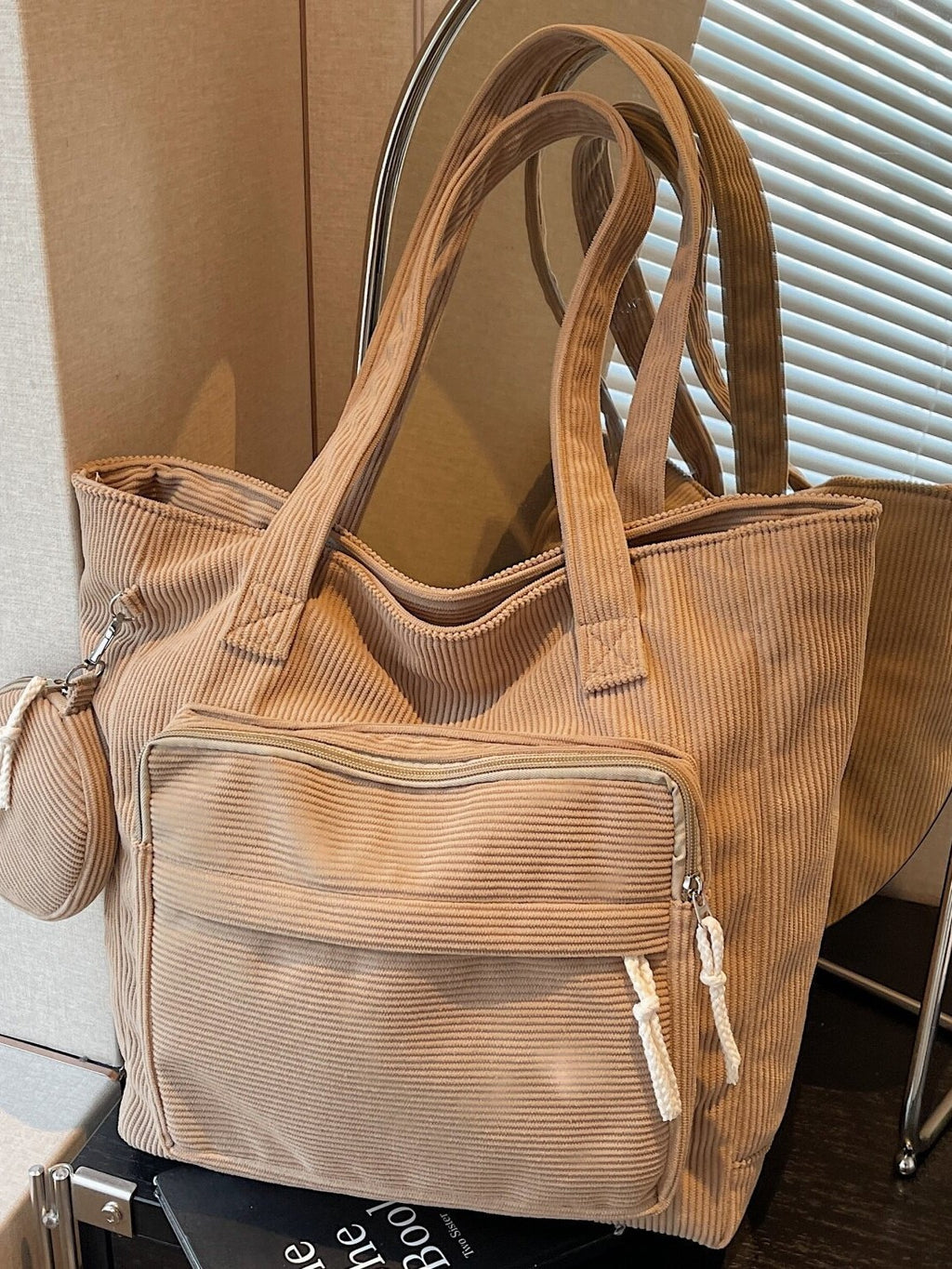 Velvetline Corduroy Bucket Tote Bag