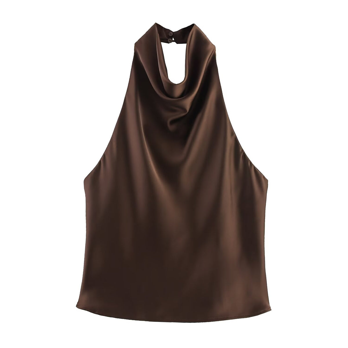 Womens Silk Satin Halter Neck Top