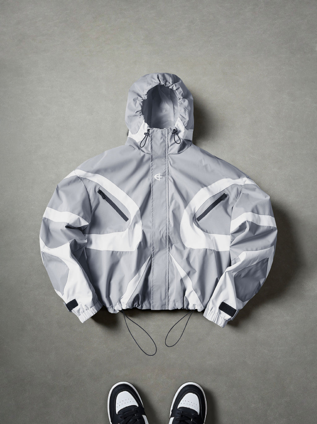 Mens Hooded Sporty Zipper Jacket