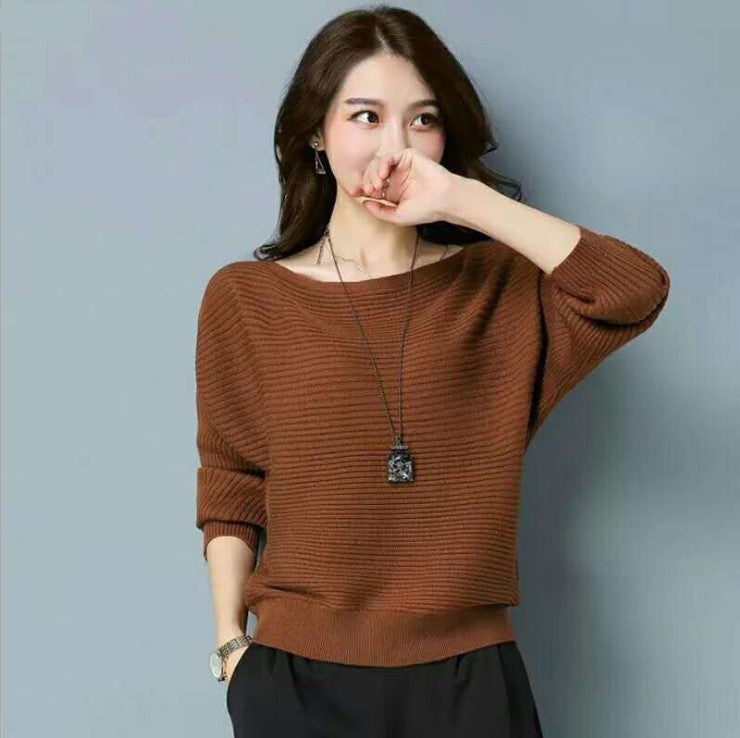 Solid Color Pullover Short Long Sleeve Knit Base Shirt
