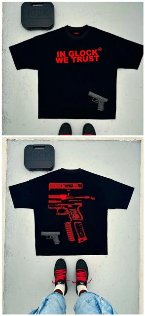 Men's Oversized Cotton T-Shirt with Bold Y2K Graphic Prints