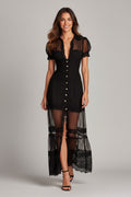 Elegant Short Sleeve Chiffon Dress