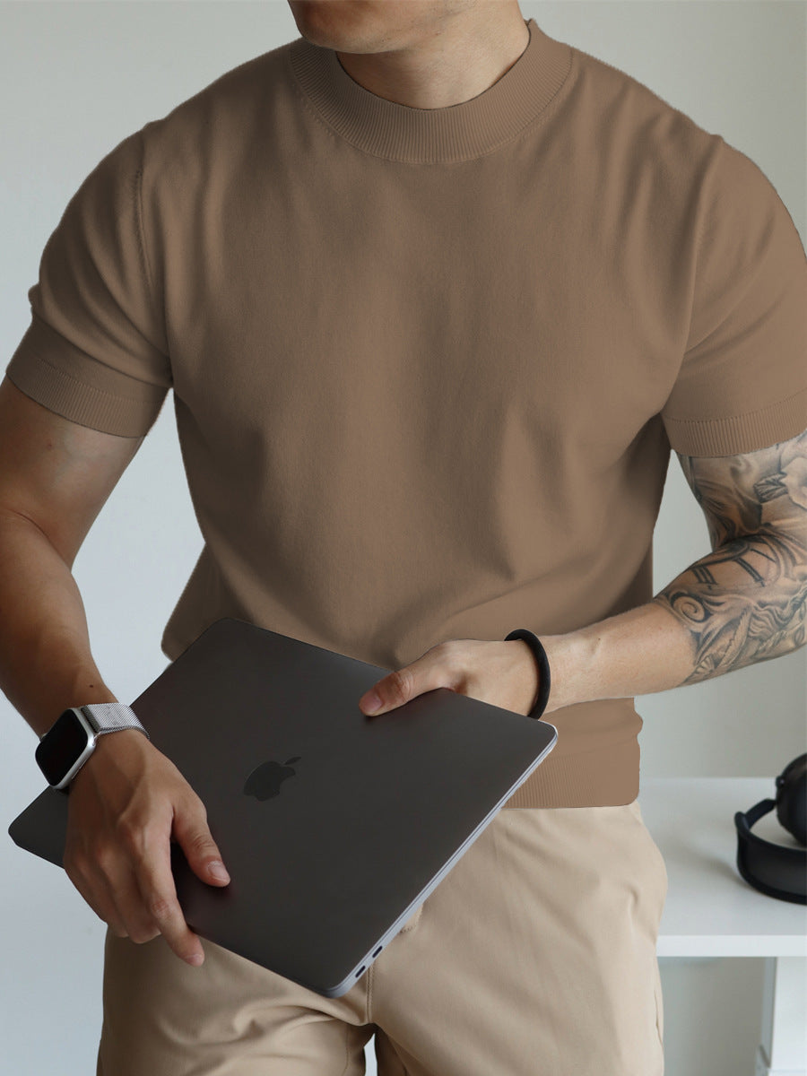 Men's Eco-Friendly Slim Fit Mock Neck T-Shirt - product image 5