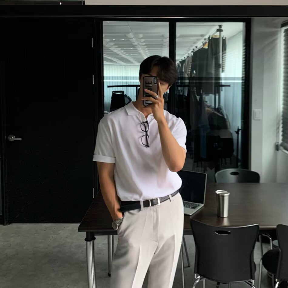 Men's Korean-Style Slim-Fit Short-Sleeve Polo Shirt - product image 8