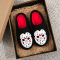 Mask Black Plush  Slippers Funny Design