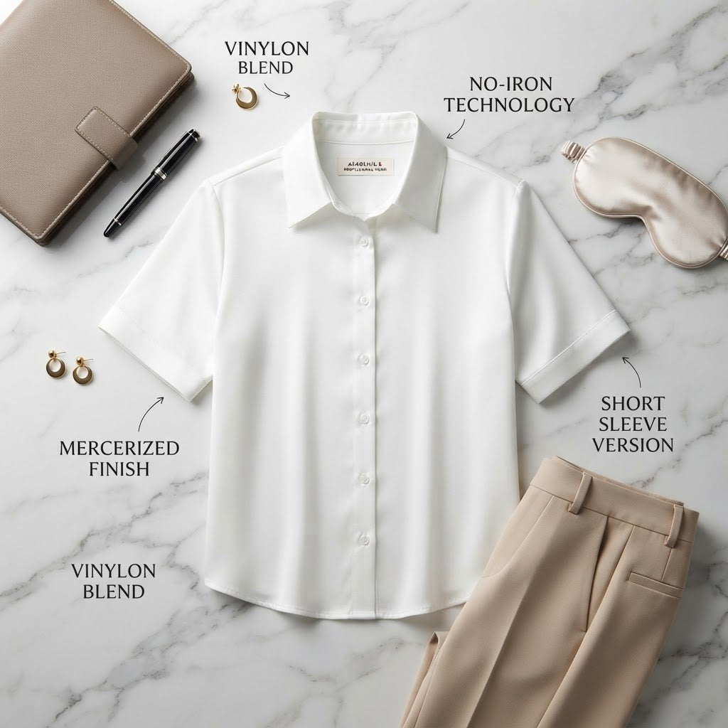 Women's No-Iron Wrinkle-Resistant Professional Formal Shirt