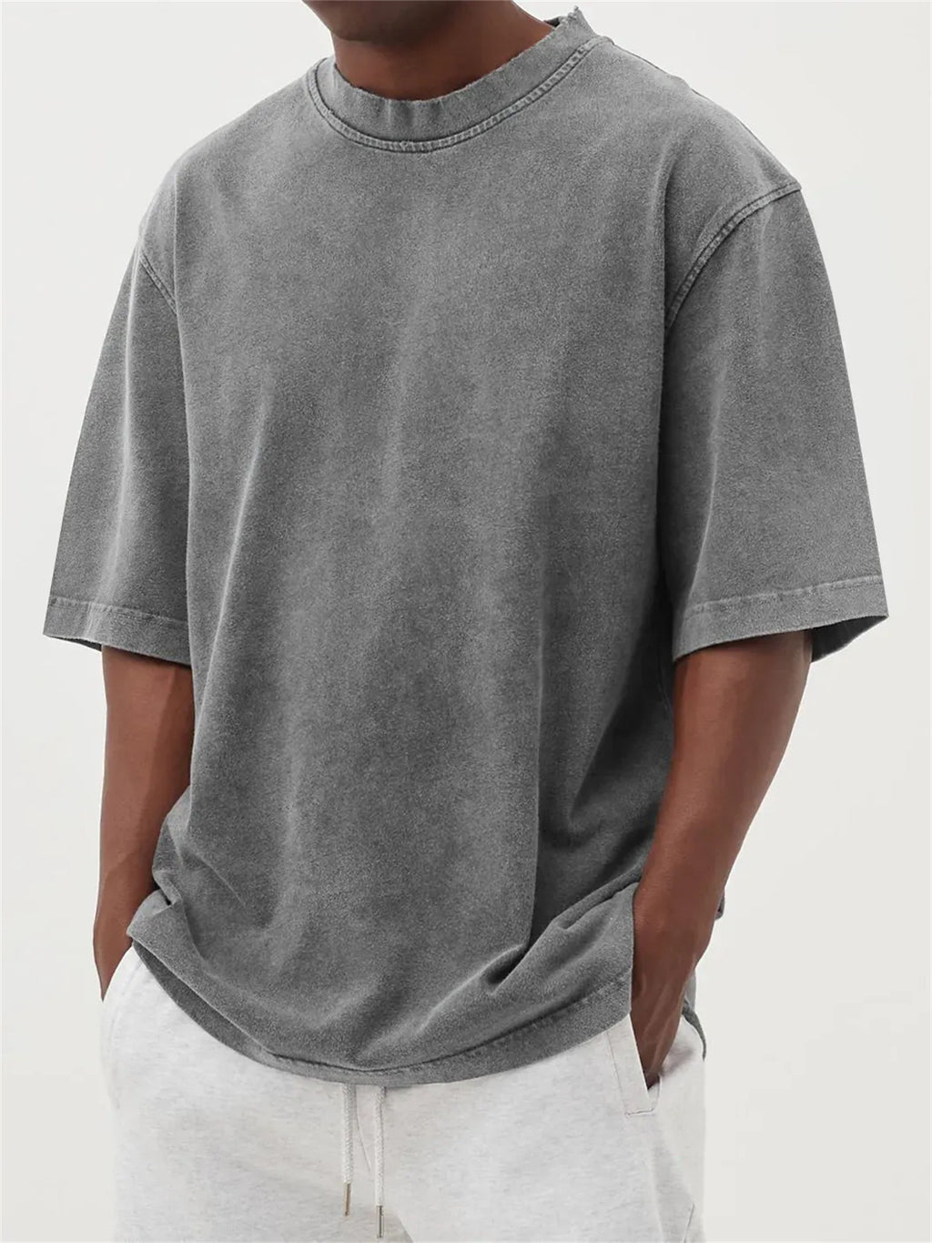 Men's Washed Color Distressed Pullover T-Shirt - product image 8