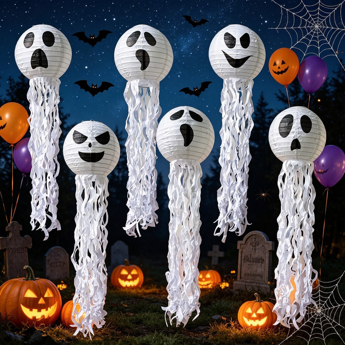 Paper Lantern Set Jellyfish Pumpkin 