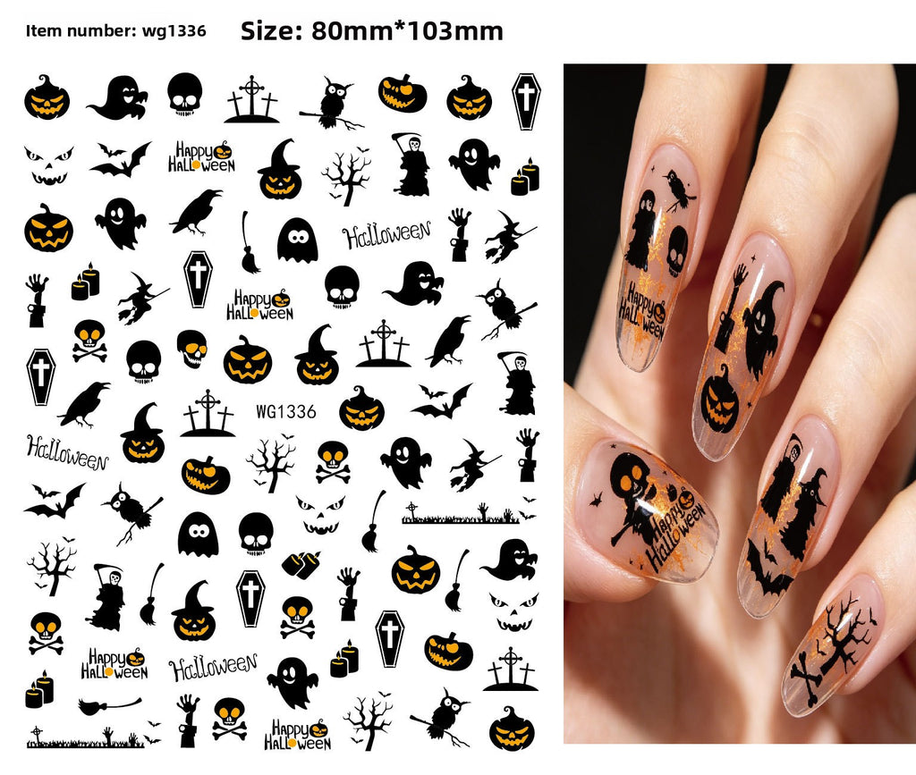 Assorted Halloween nail stickers Pack of 4 w