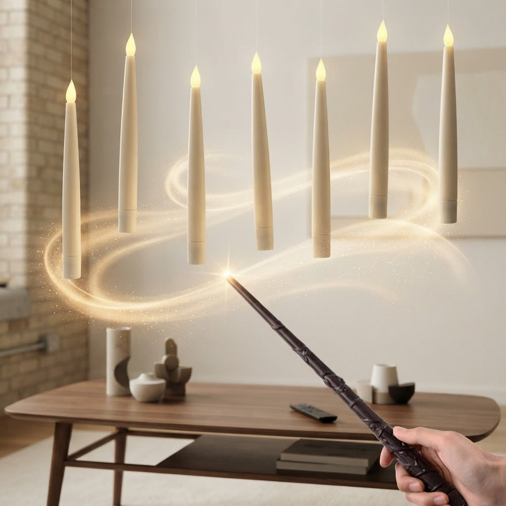 Halloween Remote Controlled LED Floating Flickering Taper Candles for Parties