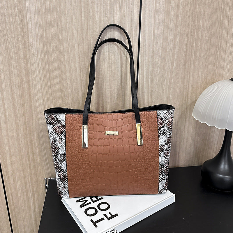 Vellora Croc Patchwork Tote Bag