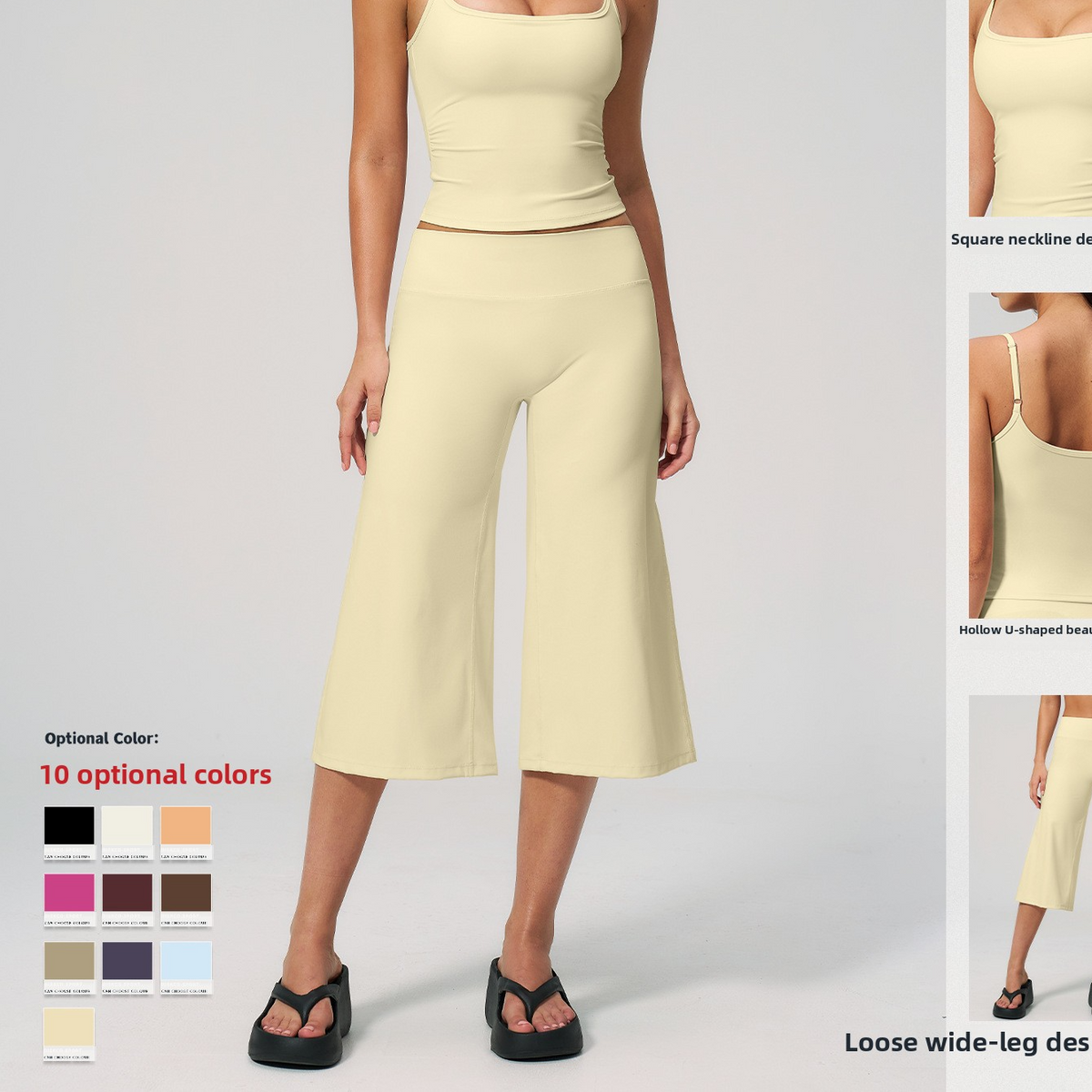 Yoga Vest with Suspenders and High-Waisted Shorts Set