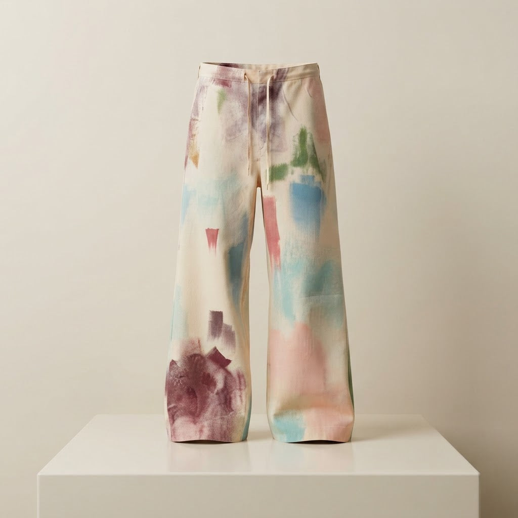 Men's Retro Wide Leg Spray Wash Pants - product image 9