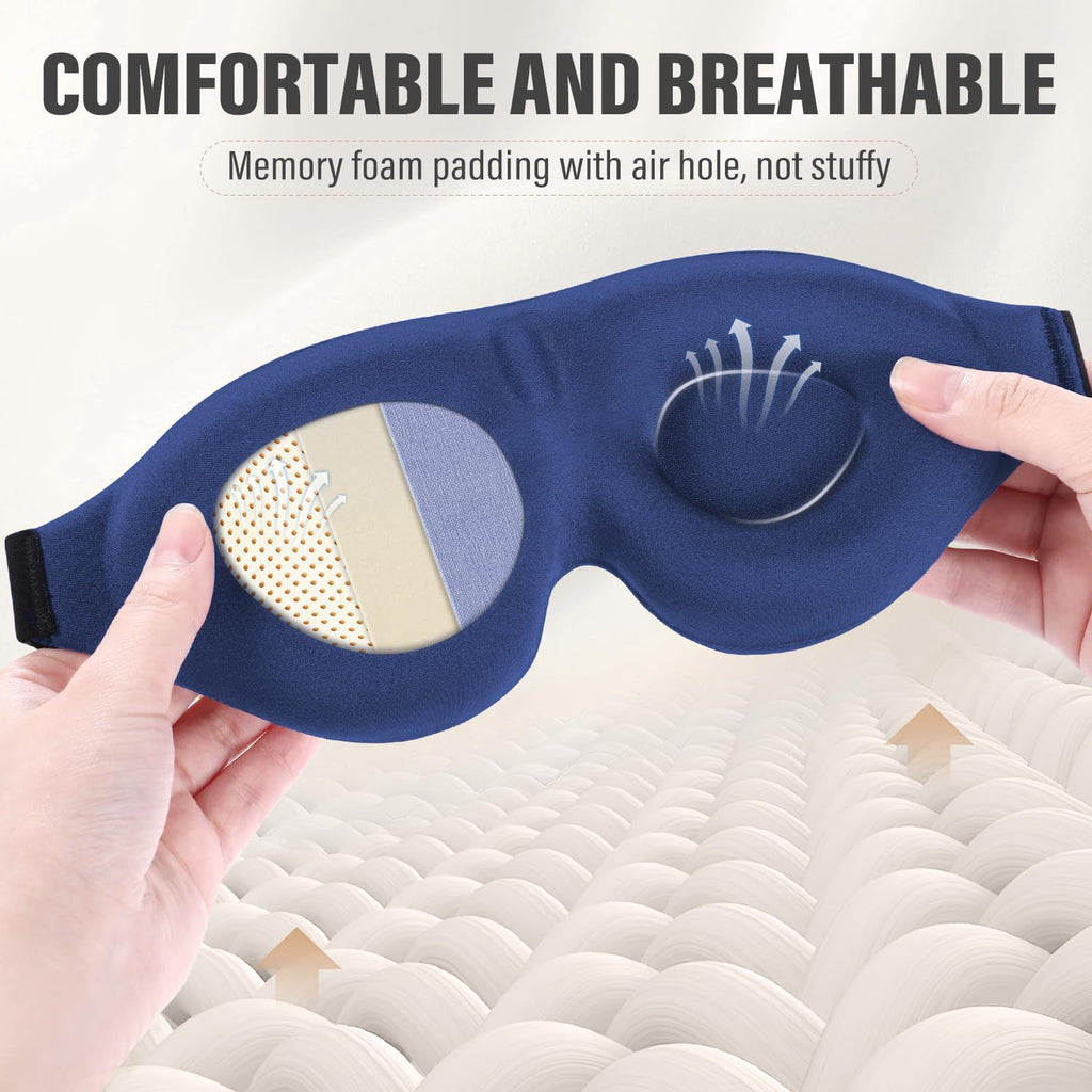 3D Ergonomic Sleep Mask: Zero-Pressure Breathable Blackout Eye Mask