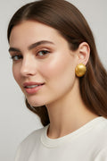 Heavy  Copper Brushed Gold Plated Earring